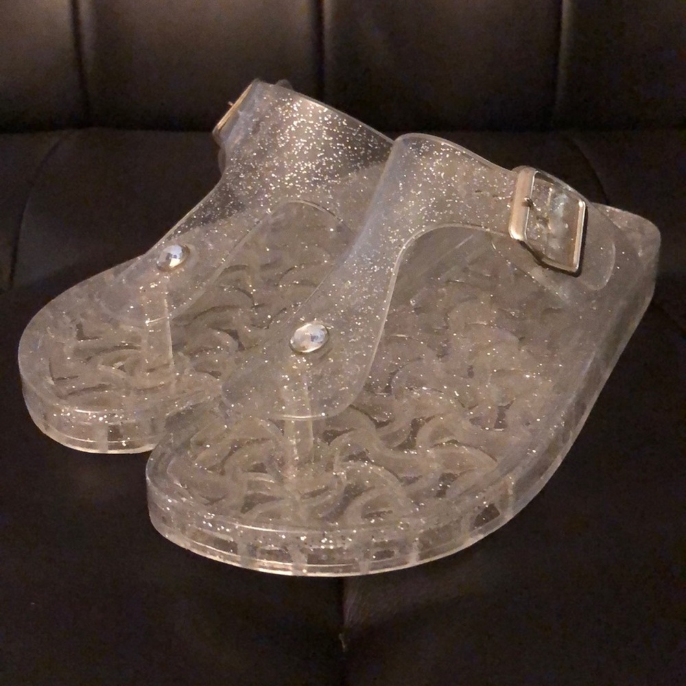 Glitter Wet Seal Jelly Sandals Size 7